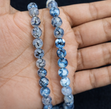 1 String 8mm Natural Onyx Round Faceted Beads For Jewellery Making