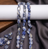 1 String 5-8mm Azurite Semi-precious Gemstone Pebble Tumbledstone Nugget Beads