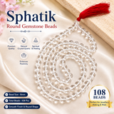 108 Pcs 8mm Sphatik Round Gemstone Beads