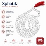 108 Pcs 8mm Sphatik Round Gemstone Beads