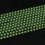 1 String, 10mm Olive Faux Round pearl Beads