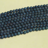 1 String, 8mm Blue Druzy Round Beads