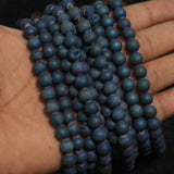 1 String, 8mm Blue Druzy Round Beads