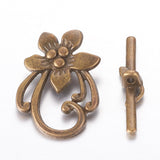 Tibetan Flower Toggle Clasps Antique Bronze