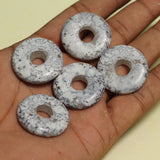 25 Pcs 30mm Grey coin Marble circle Beads