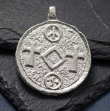 10 Pcs 46x38mm Metal Pendant Silver