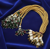 4 Pcs Zari Necklace Backrope Dori Golden