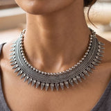 German Silver Layered Triangle Necklace