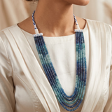 Blue Horizon Five Layered Gemstone Beaded Necklace