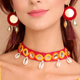 Multicolor Choker and Earrings Set