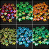 300 Pcs 10mm  Acrylic Star 6 Color Combo Rainbow Finish