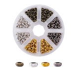 1 Set Alloy Spacer Beads, Rondelle, Mixed Color Kit, 7x3mm, 400pcs/box