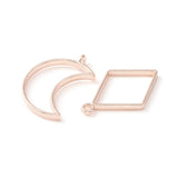 10 Pcs Alloy Open Back Bezel Pendants, for Epoxy Resin, Mixed Shapes, Rose Gold, 34~48x19~44mm