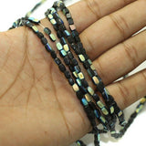 1 String Fire Polish Rainbow Glass Beads