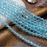 1 String Faceted Bicone Glass Beads Turquoise 4mm