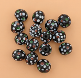 50 Pcs Glass Oval Beads Multicolor 13x12mm