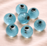 Glass Silver Foil Round Beads