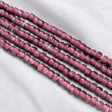 6mm White Heart Tyre Glass Beads