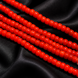 5 Strings, 3x5mm White Heart Tyre Glass Beads