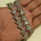 1 String Grey Fire Polish Triangle Beads