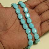 1 String Turquoise Fire Polish Oval Beads