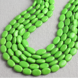 5 Strings 12x9mm Neon Glass Oval Beads