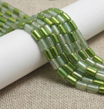 1 Strings Half Metallic Tube Beads  10x6 mm