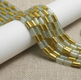 1 Strings Half Metallic Tube Beads  10x6 mm