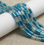 1 Strings Half Metallic Tube Beads  10x6 mm