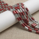 1 Strings Half Metallic Tube Beads  10x6 mm