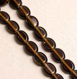 1 String 11X9mm  Window Metallic Lining Flat Oval Beads