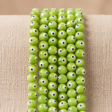 1 String 8mm Evil Eye Glass Round Beads