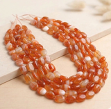 1 String 20x12mm Glass Oval Beads Double Tone