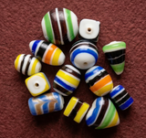 25+ Stripy Fancy Beads Assorted 12-20 mm