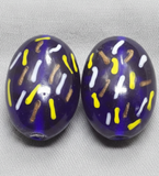 2 Fancy Flat Oval Beads  35x26mm