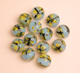 17 Fancy Beads Round Inside Light Gray 14mm