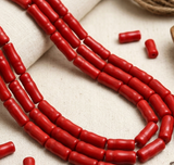 2 Strings 8x24 mm Glass Tube Beads Imam Opaque