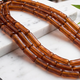 2 Strings 8x24mm Glass Tube Beads Imam