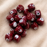 125 pcs Evil Eye Tyre Beads Red 13x9mm