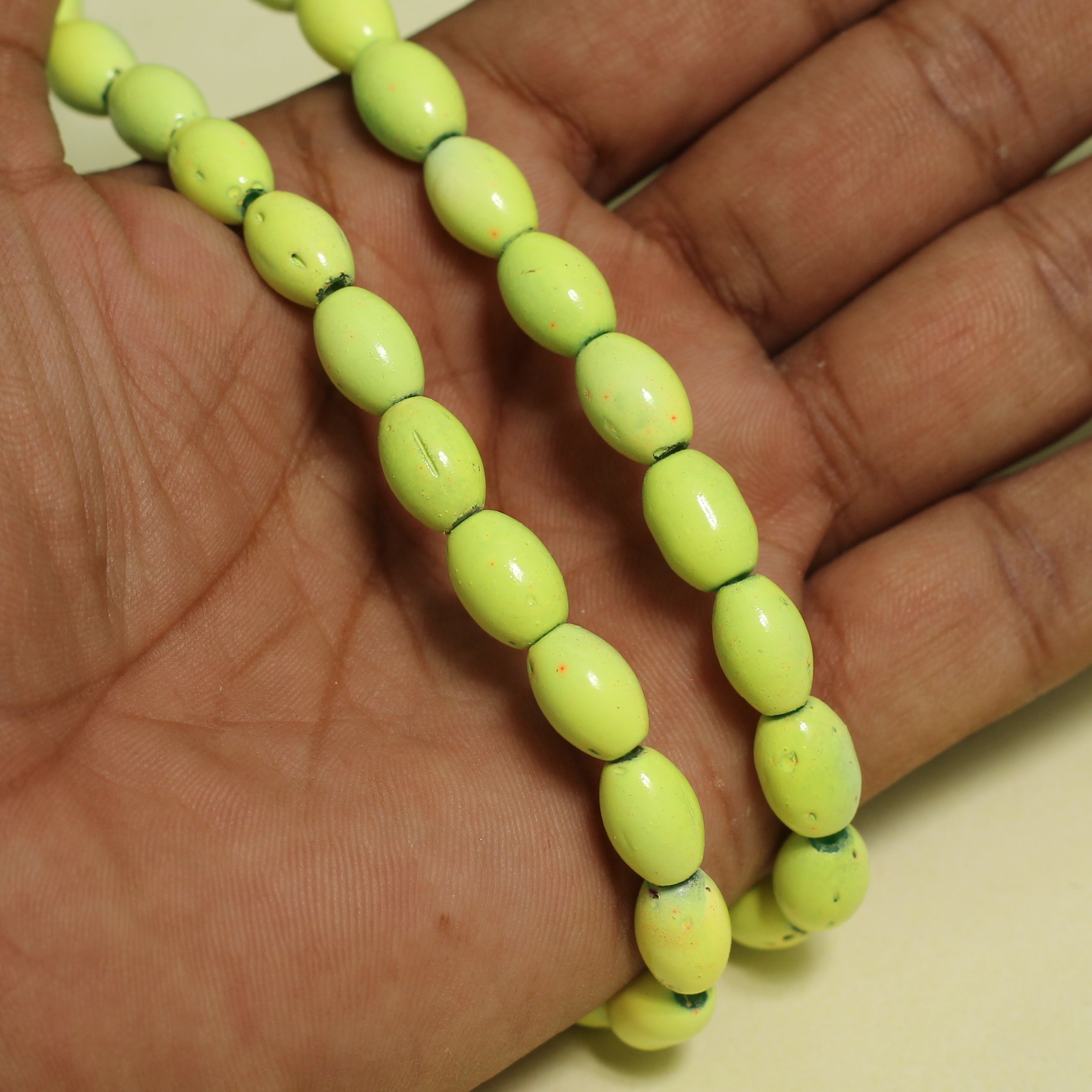 1 String Oval Glass Beads