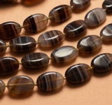 1 String 20x12mm Glass Oval Beads Double Tone