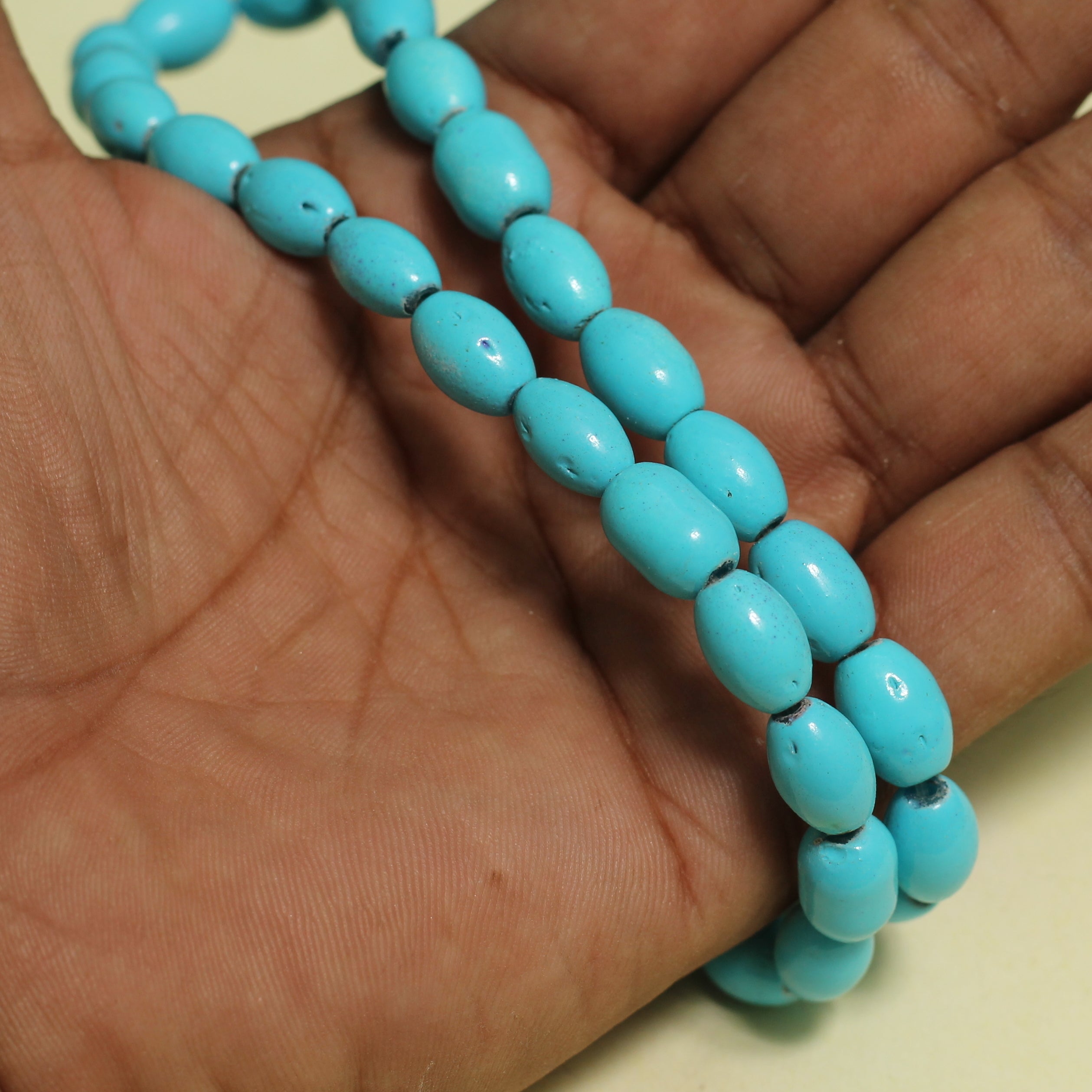 1 String Oval Glass Beads