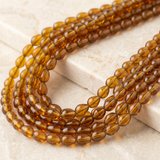 1 String 7x6mm Plain Drop Glass Beads