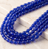 1 String 7x6mm Plain Drop Glass Beads
