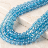 1 String 7x6mm Plain Drop Glass Beads