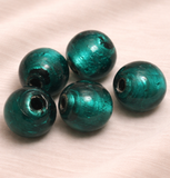 Glass Silver Foil Round Beads