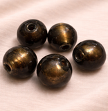 Glass Silver Foil Round Beads