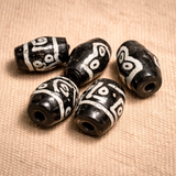 20x17mm Mosaic Oval Black Beads