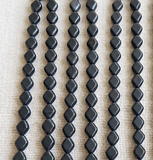 1 String Fire Polish Diamond Beads Black 5x6mm