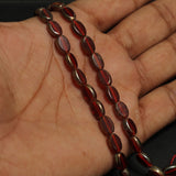 1 String Dark Red Window Metallic Beads